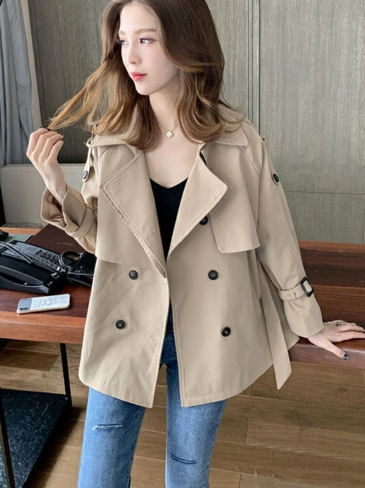 Spring Autumn New Korean Fashion Black Trench Coat Women's Fashion Loose Jacket Temperament Casual Top Women's Wear Coat Women -  - DYAVOR®