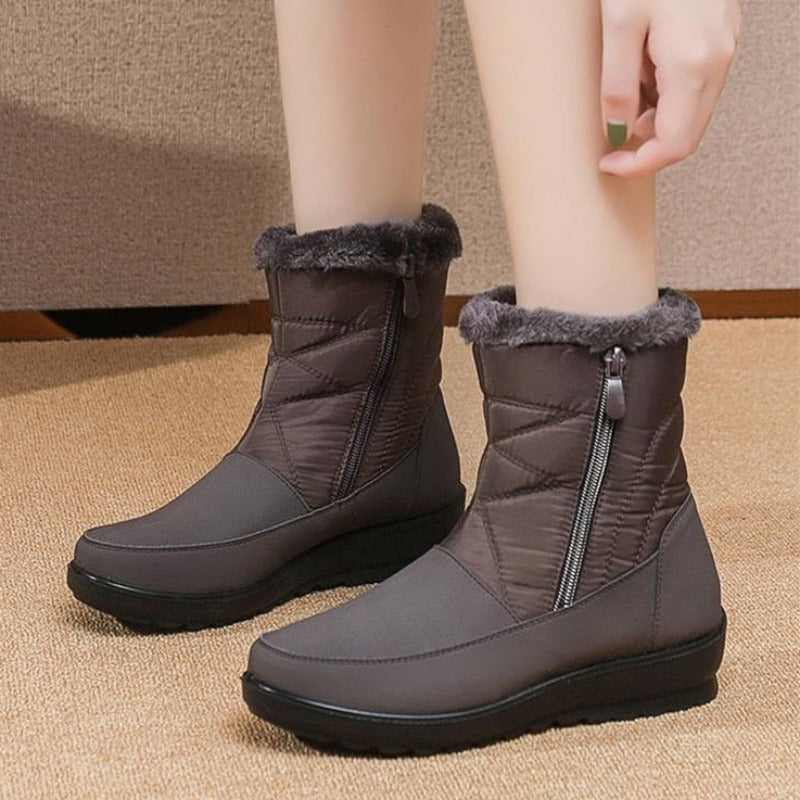 Groovywish Women Waterproof Fur Boots Zipper Thick Sole Orthopedic Shoes - - DYAVOR®
