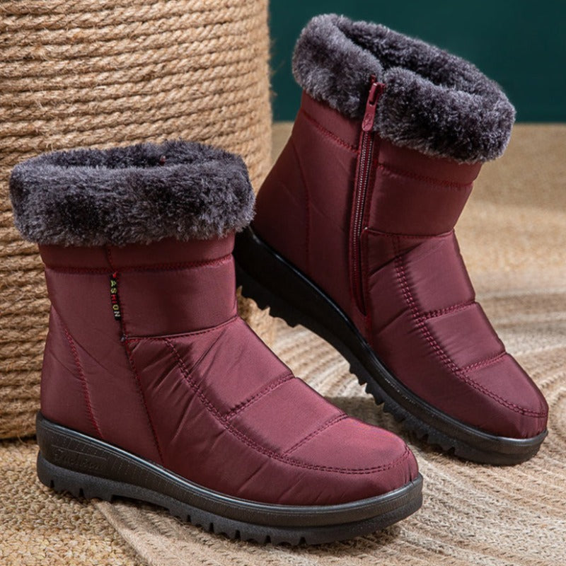 Groovywish Women Casual Fur Snow Boots Nonslip Zipper Orthopedic Shoes - - DYAVOR®
