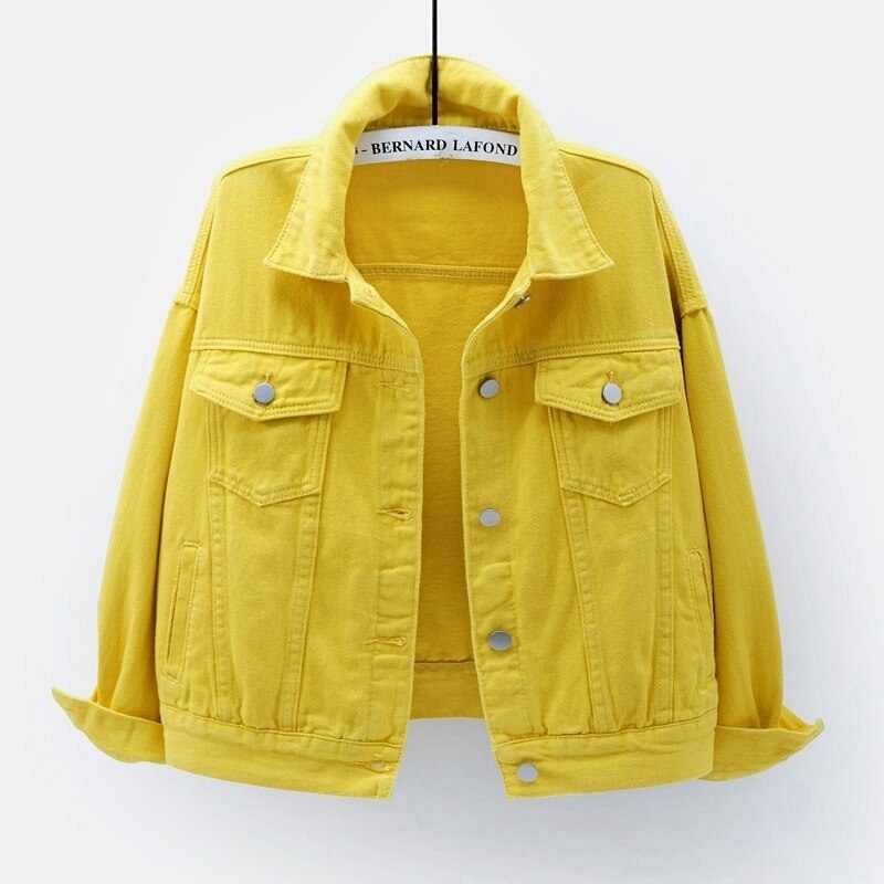 Spring Autumn 2023 New Short Loose Long-sleeved Denim Jacket Women Baseball Uniform Fashion Top Casual Sports Coat Clothes Tops - - DYAVOR®