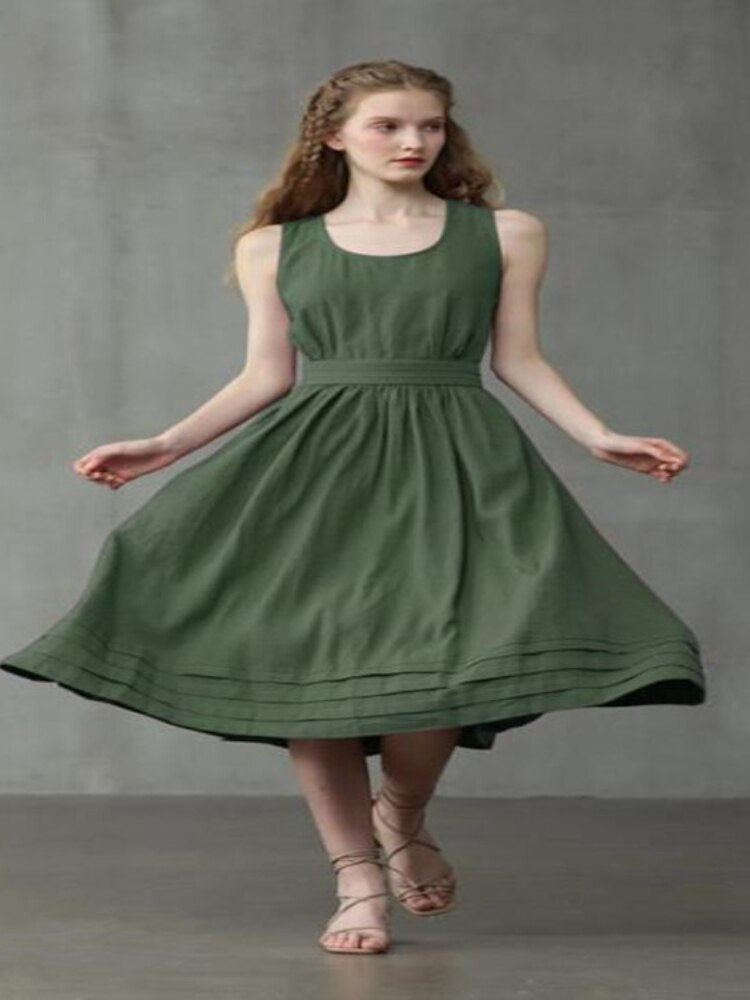 Woman Clothing Summer New Cotton Open Back Sexy Dress Fashion Lace Up Loose Women's Dress Elegant Party Dresses for Women 2023 - - DYAVOR®