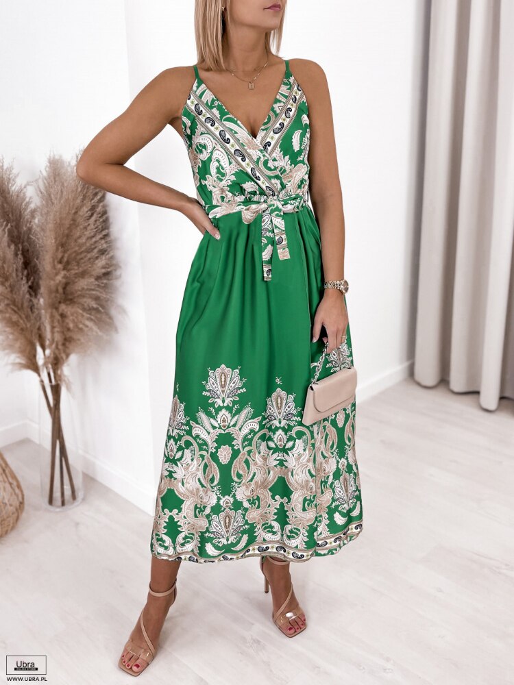 Dresses for Womens 2023 Summer New Printed Split Sexy Dress Fashion V-neck Suspender Long Dress Party Dresses Woman Clothing - - DYAVOR®