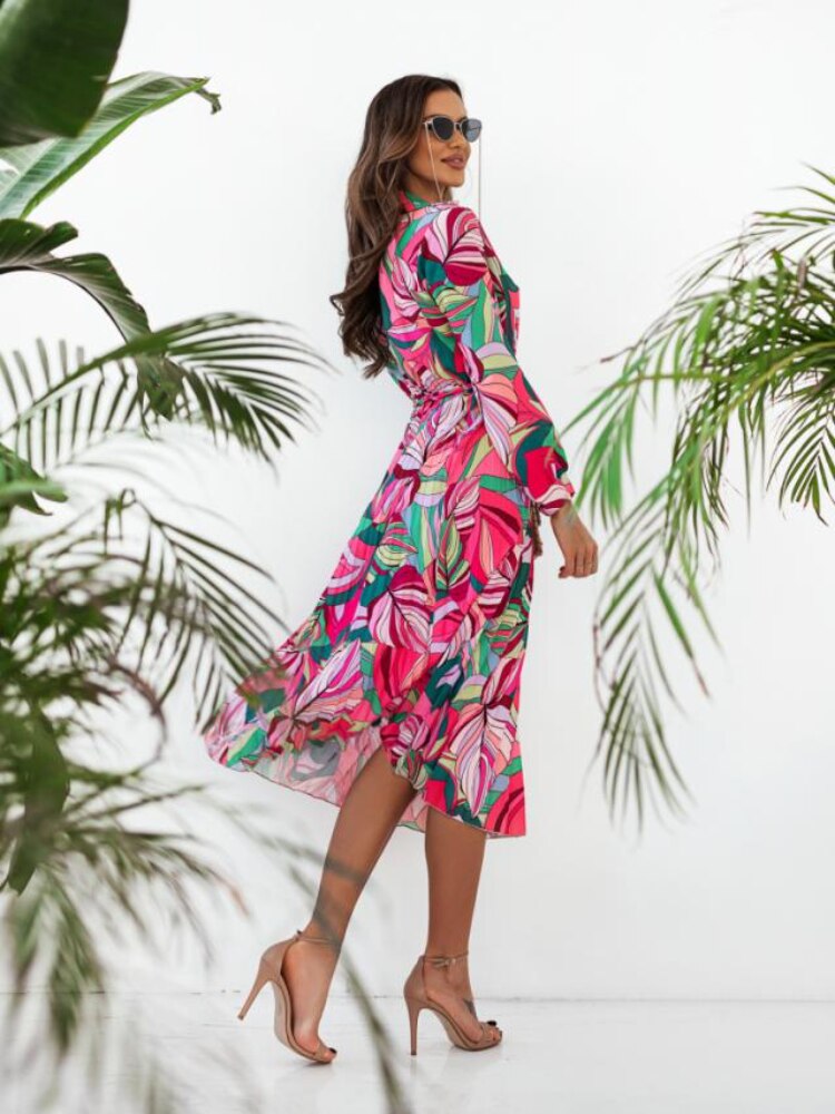 Spring Autumn New Temperament Elegant Dress V-neck High-waisted Commuter Long Dresses Fashion Banquet Party Dress Women Clothing - - DYAVOR®