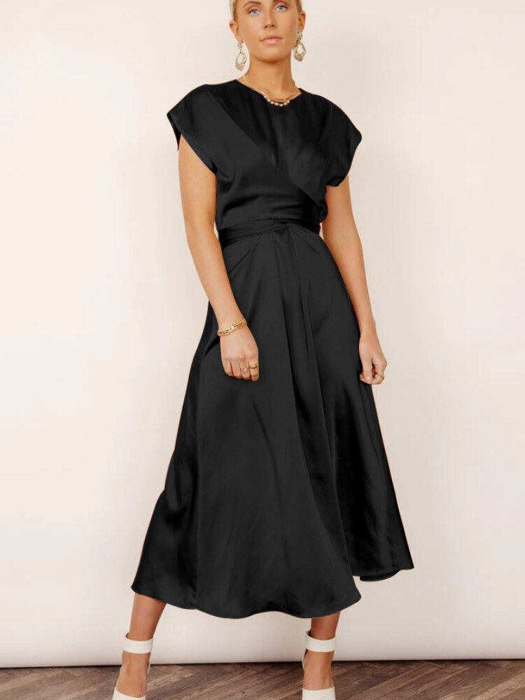Women Clothing 2023 New Summer Fashion Sexy Dress Lace Up Waist Long Dresses Wedding Party Evening Dress Fancy Women's Dress - - DYAVOR®