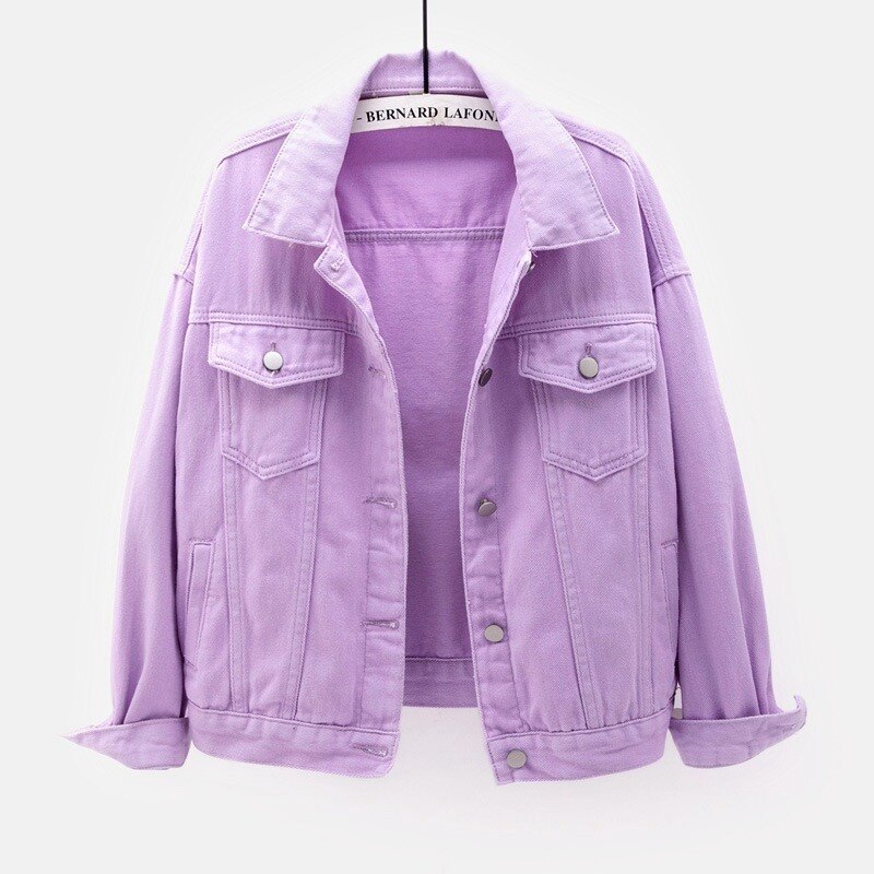 Spring Autumn 2023 New Short Loose Long-sleeved Denim Jacket Women Baseball Uniform Fashion Top Casual Sports Coat Clothes Tops - - DYAVOR®