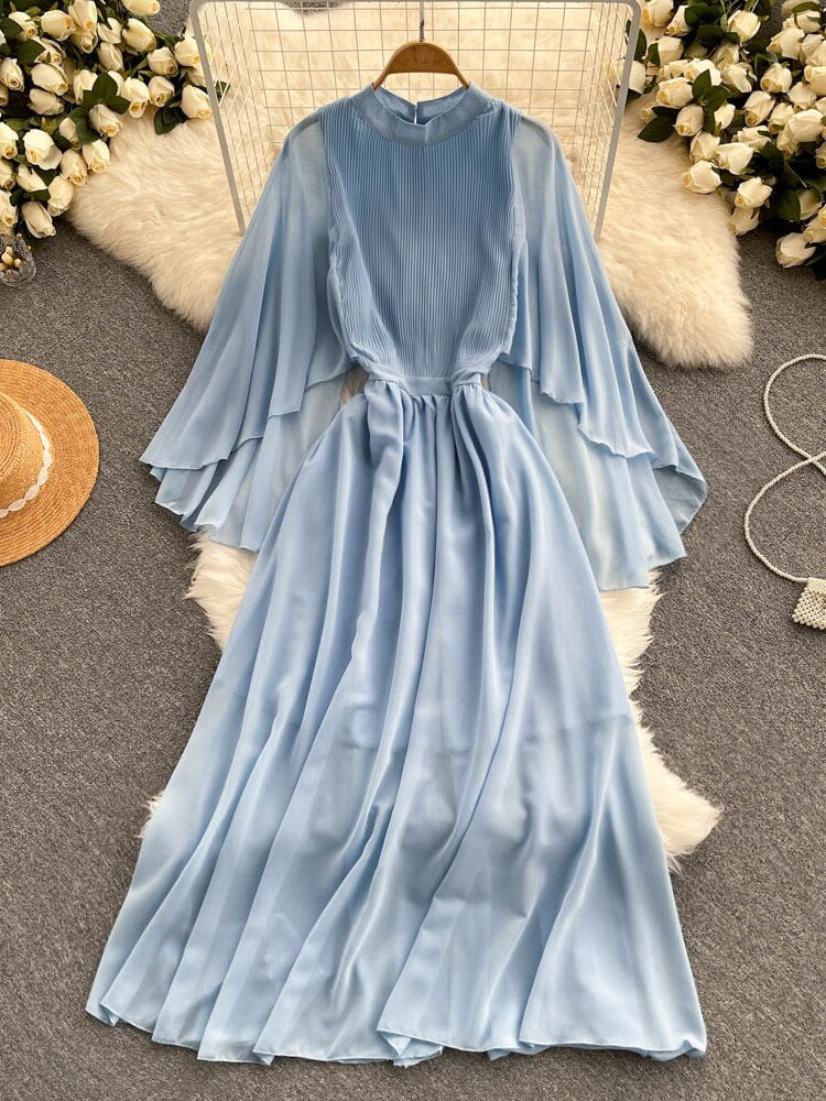 Summer Dress New Sweet Temperament French Dress Women's Waistband Slim Chiffon Long Dresses Beach Holiday Style Female Clothing - - DYAVOR®