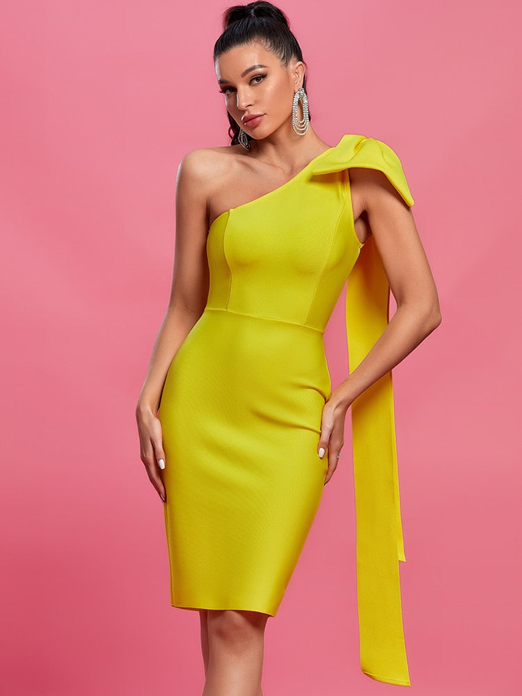 Elegant One-Shoulder Midi Dress - Dresses - DYAVOR®