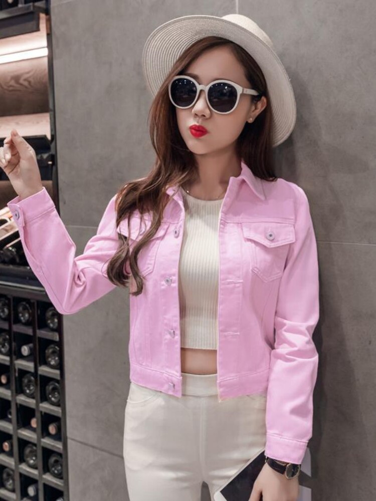 Denim Jacket Women Spring Autumn New Short Women's Jacket Fashion Retro Long-sleeved Top Office Lady Coats Woman Clothing 2023 -  - DYAVOR®