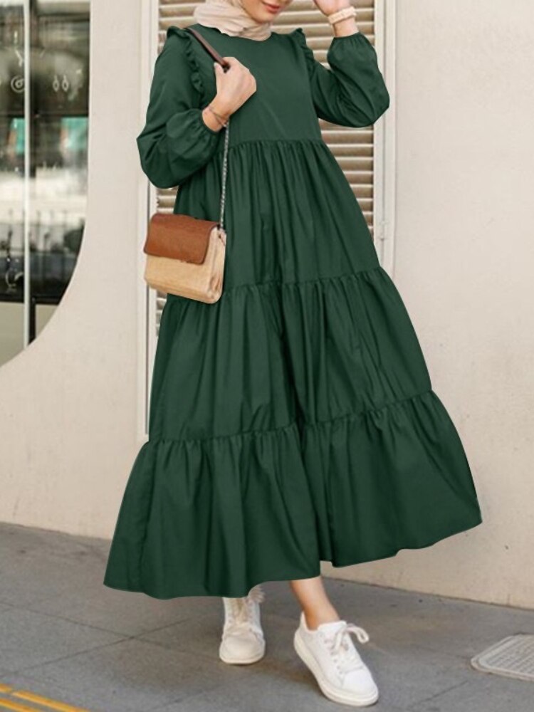 Women's Dresses Spring Autumn New Stand Up Collar Loose Denim Dress Fashion Button Long Skirt Streetwear Oversize Women Clothing - - DYAVOR®