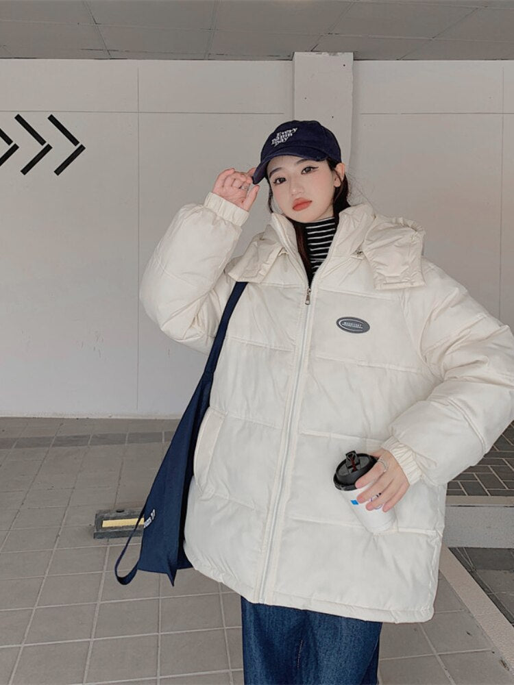 Winter Clothes Women 2022 Hooded Cotton Clothes Loose Long Sleeve Coats Fashion Casual Street Clothes Parkas Women Jackets Tops -  - DYAVOR®