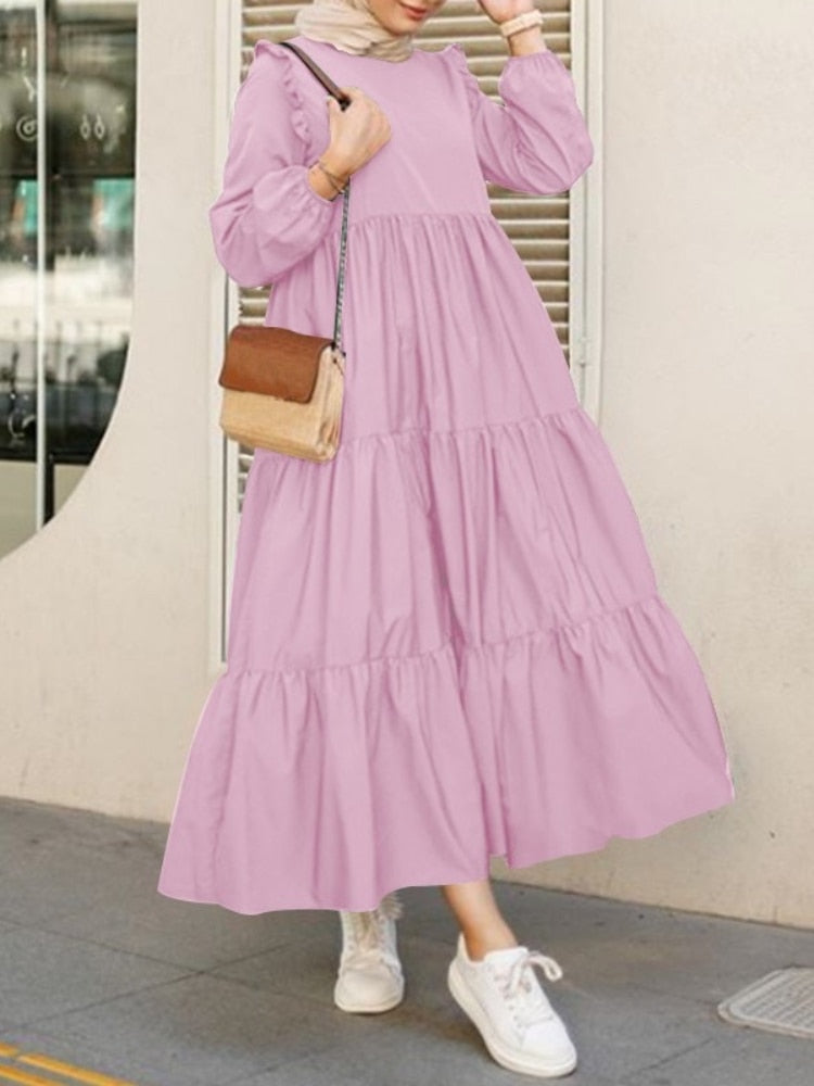 Women's Dresses Spring Autumn New Stand Up Collar Loose Denim Dress Fashion Button Long Skirt Streetwear Oversize Women Clothing - - DYAVOR®