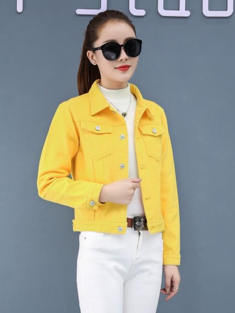 Denim Jacket Women Spring Autumn New Short Women's Jacket Fashion Retro Long-sleeved Top Office Lady Coats Woman Clothing 2023 -  - DYAVOR®