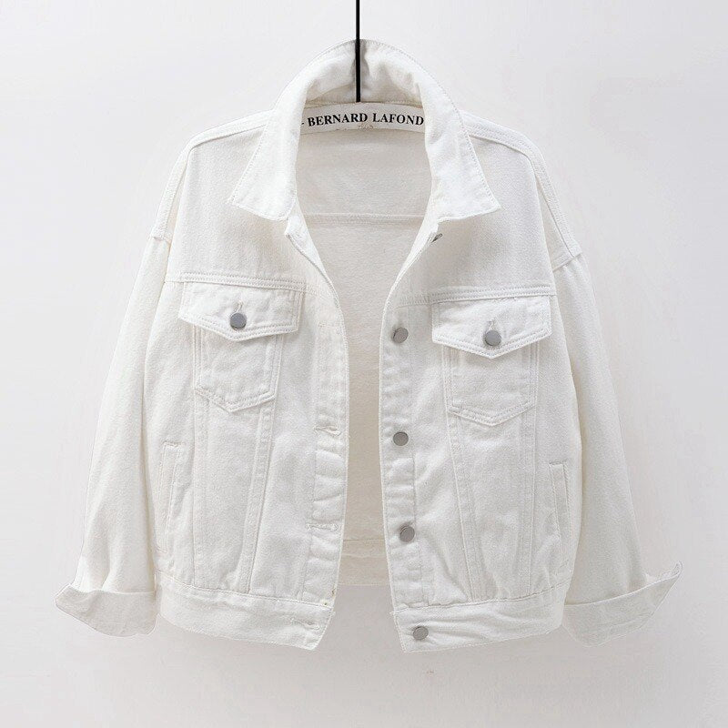 Spring Autumn 2023 New Short Loose Long-sleeved Denim Jacket Women Baseball Uniform Fashion Top Casual Sports Coat Clothes Tops - - DYAVOR®