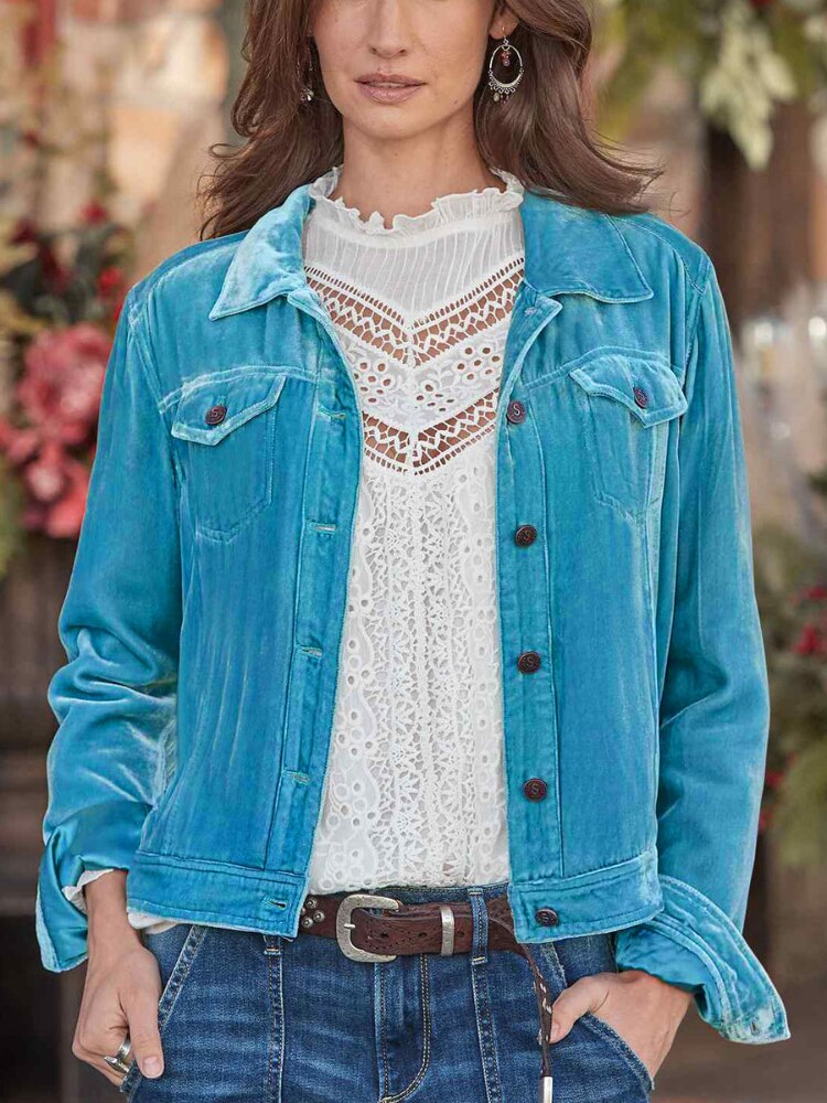 Women's Coat 2023 Autumn Winter New Gold Velvet Coat Women's Work Short Long Sleeves Top Loose Jacket Office Lady Woman Clothing - - DYAVOR®