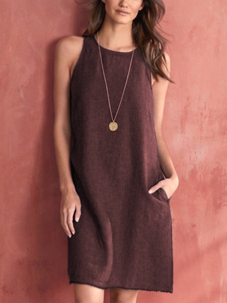 Summer Dresses for Women 2023 New Fashion Sexy Dress Crewneck Pocket Tank Top Mini Skirt Streetwear Luxury Dress Female Clothing - - DYAVOR®