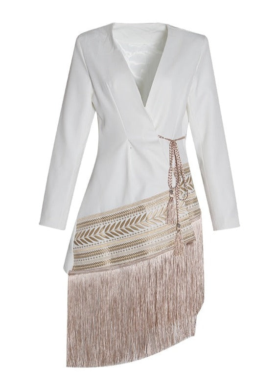 Asymmetrical Blazer With Embroidery - - DYAVOR®