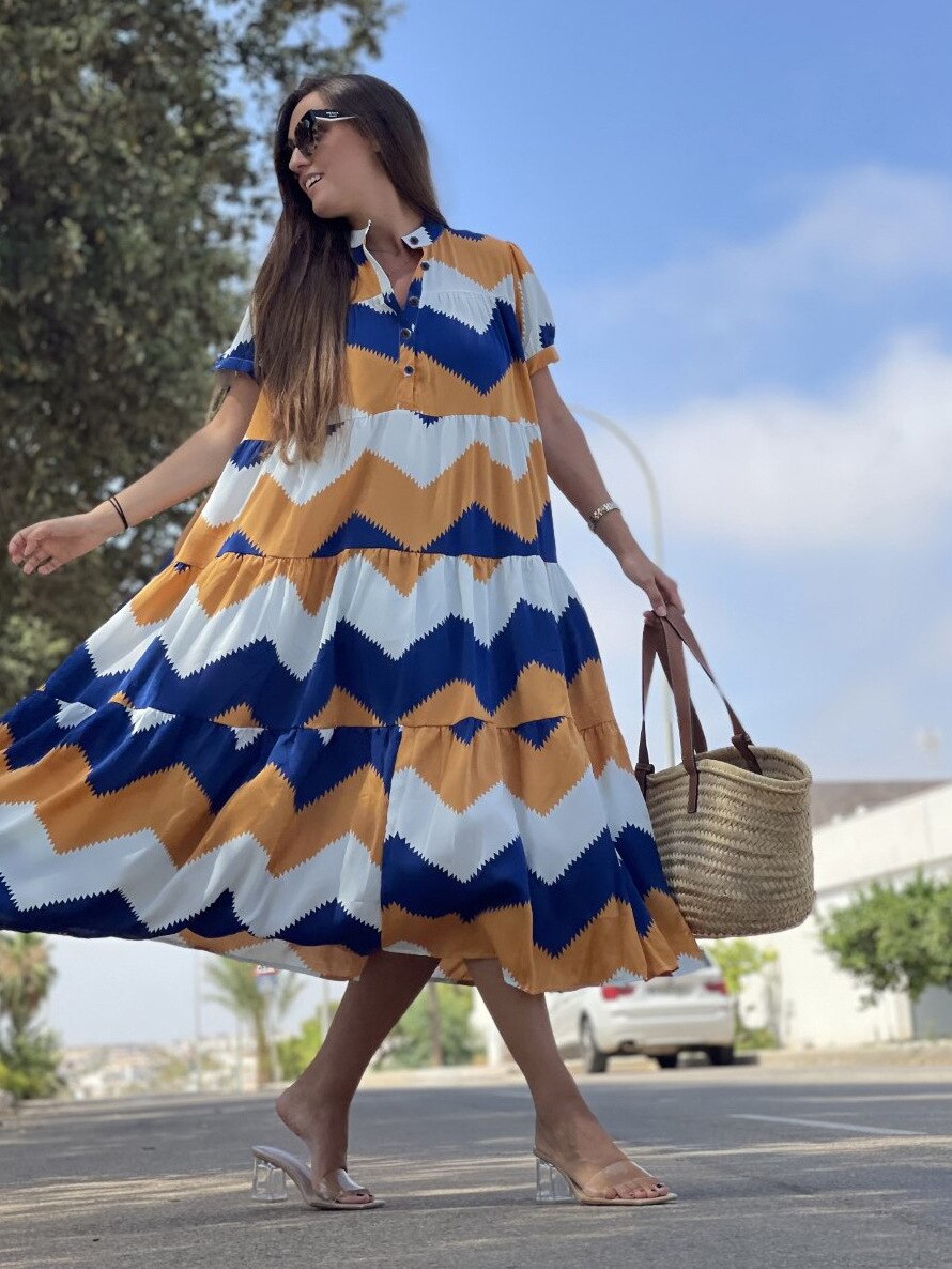 Dresses for Women 2023 Summer Print Dress Fashion Oversized Loose Short Sleeve Long Dress Elegant and Pretty Women's Dresses - - DYAVOR®