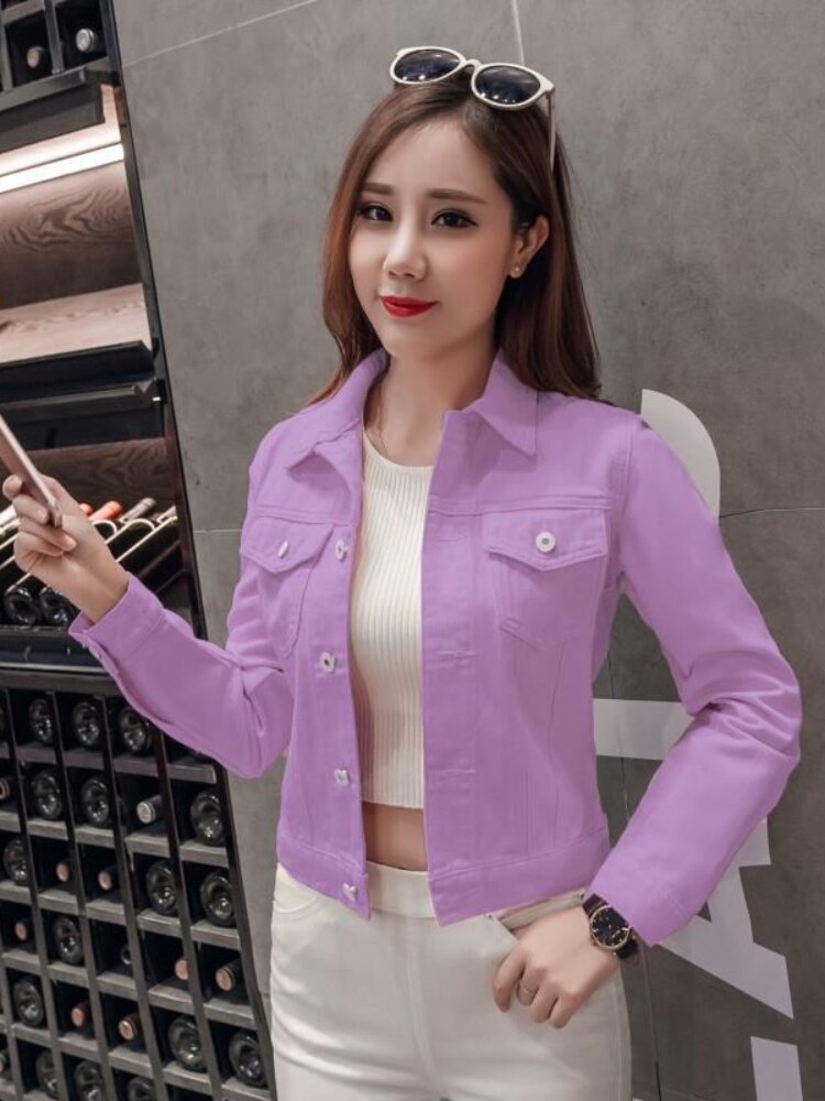 Denim Jacket Women Spring Autumn New Short Women's Jacket Fashion Retro Long-sleeved Top Office Lady Coats Woman Clothing 2023 - - DYAVOR®