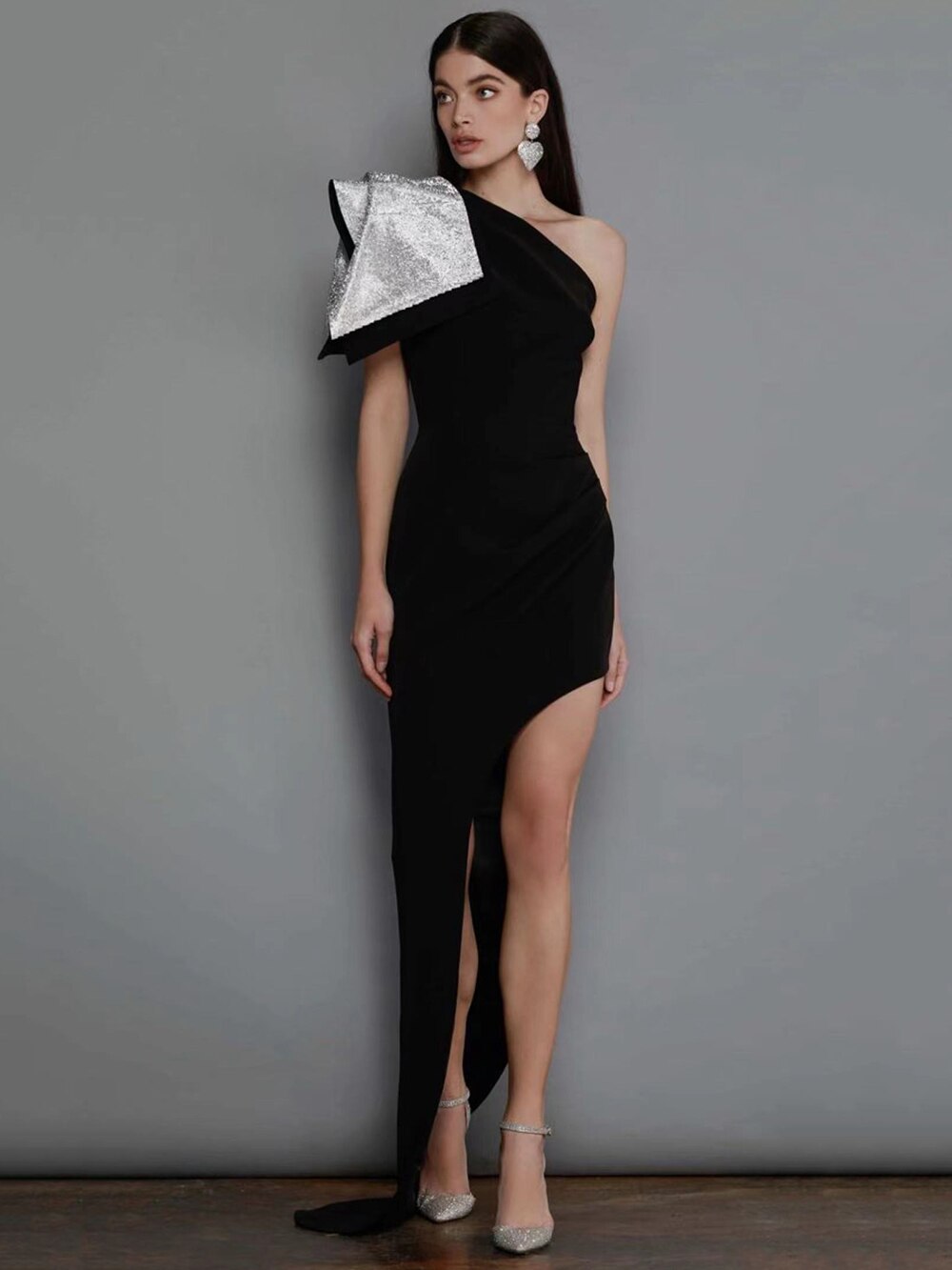 Draped High Split Dress - Dresses - DYAVOR®