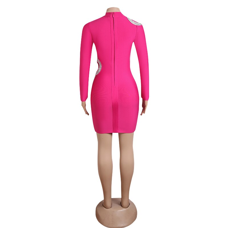 Sexy Long Sleeve Mini Bandage Dress - Dresses - DYAVOR®