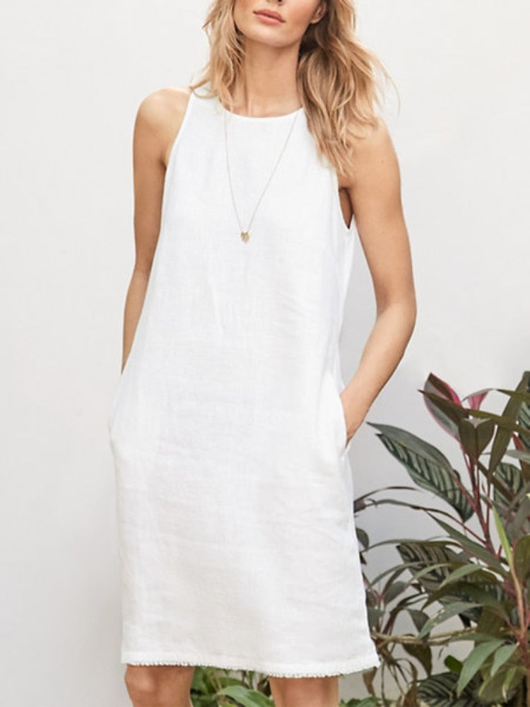 Summer Dresses for Women 2023 New Fashion Sexy Dress Crewneck Pocket Tank Top Mini Skirt Streetwear Luxury Dress Female Clothing - - DYAVOR®