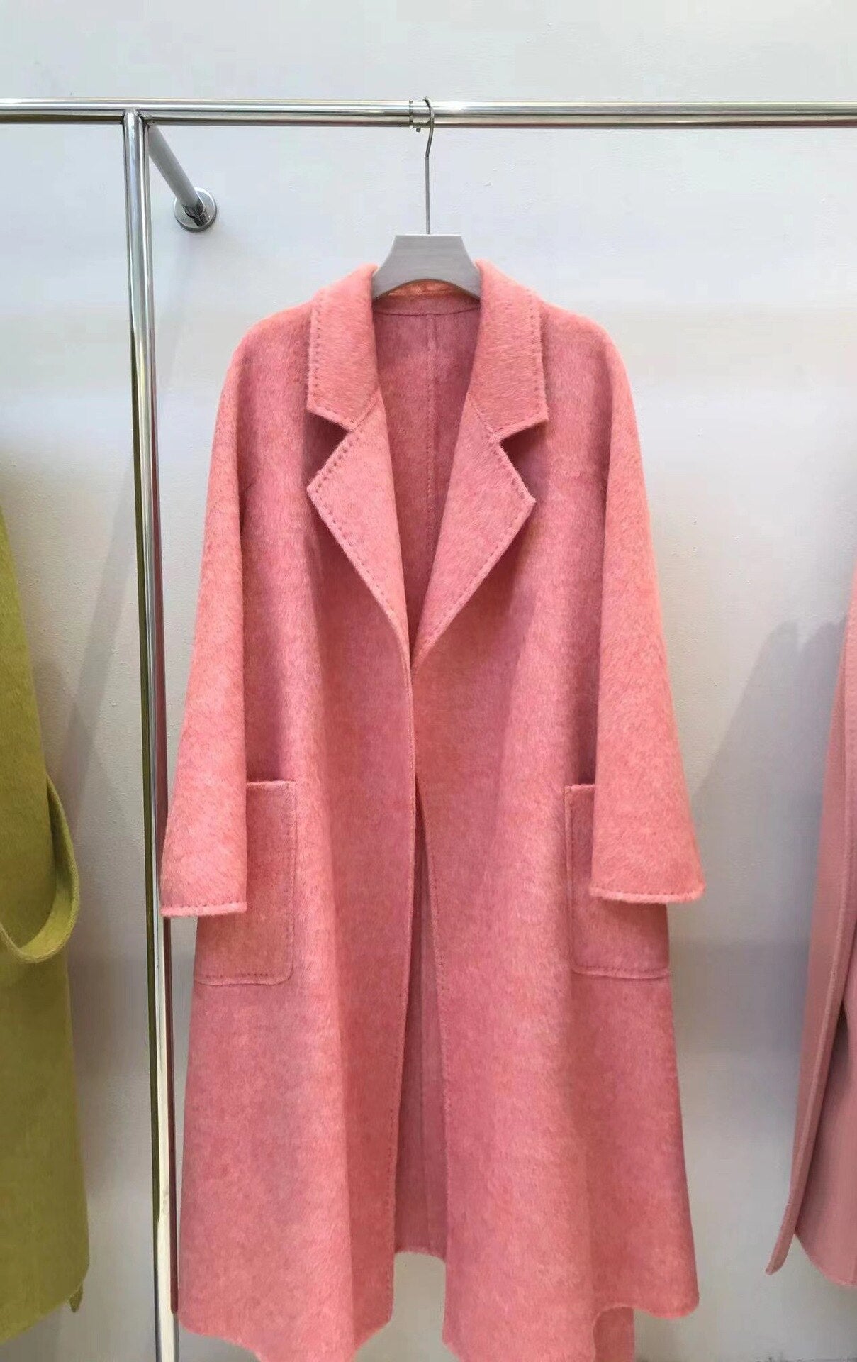 Women Autumn Double-sided Wool Coats and Jackets Women High-end Handmade Trench Coat Women Mulberry Silk Long Coat for -  - DYAVOR®