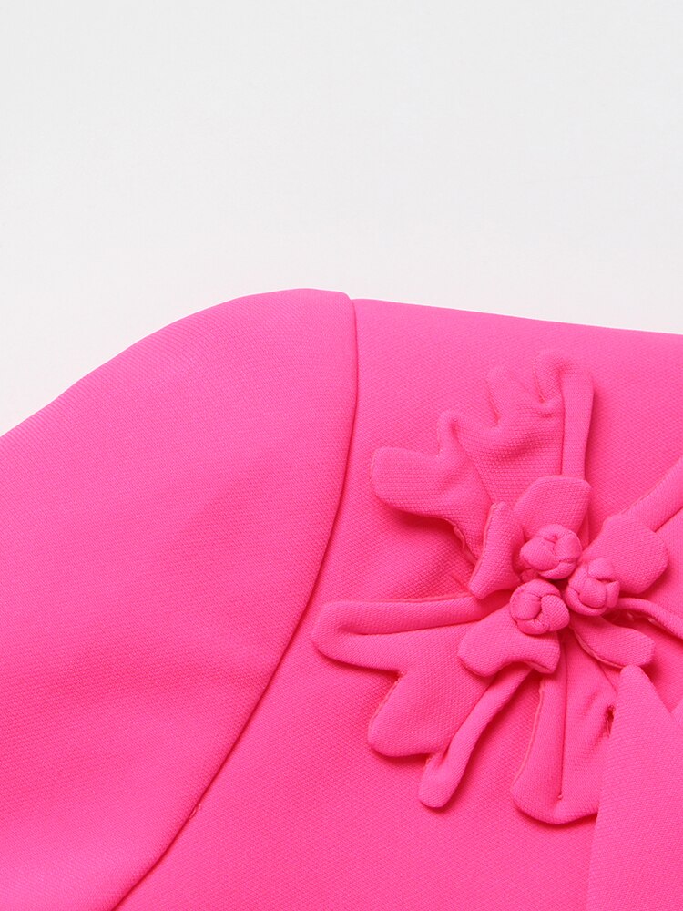 Pink Blazer With Flowers - - DYAVOR®