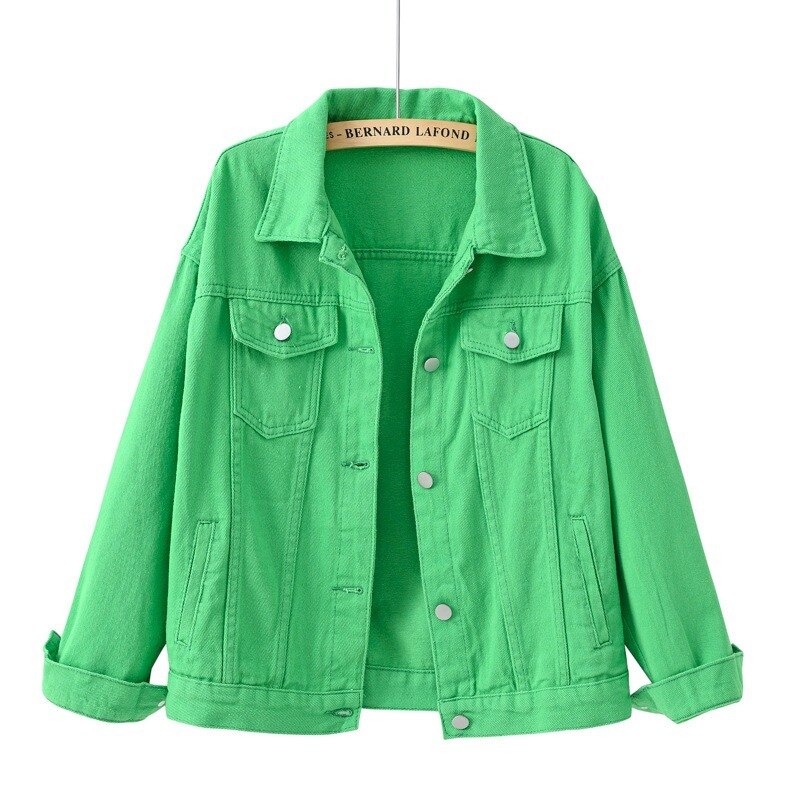Spring Autumn 2023 New Short Loose Long-sleeved Denim Jacket Women Baseball Uniform Fashion Top Casual Sports Coat Clothes Tops - - DYAVOR®