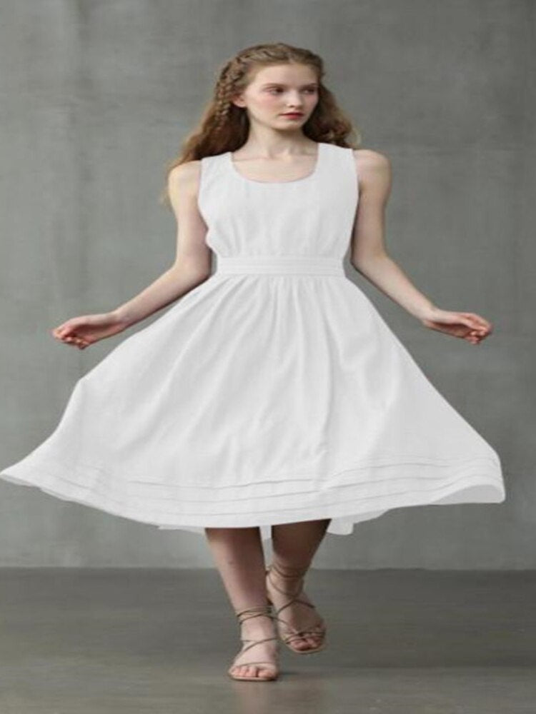 Woman Clothing Summer New Cotton Open Back Sexy Dress Fashion Lace Up Loose Women's Dress Elegant Party Dresses for Women 2023 - - DYAVOR®
