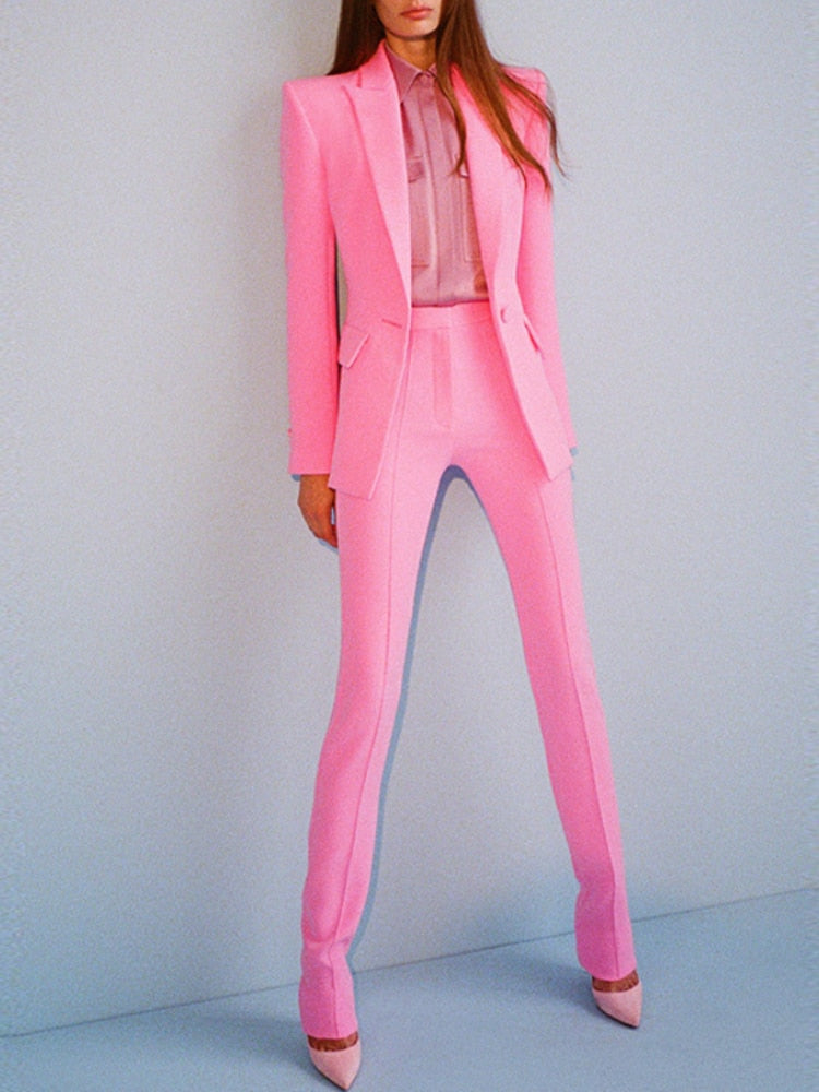 Pink Fitted Suit - - DYAVOR®