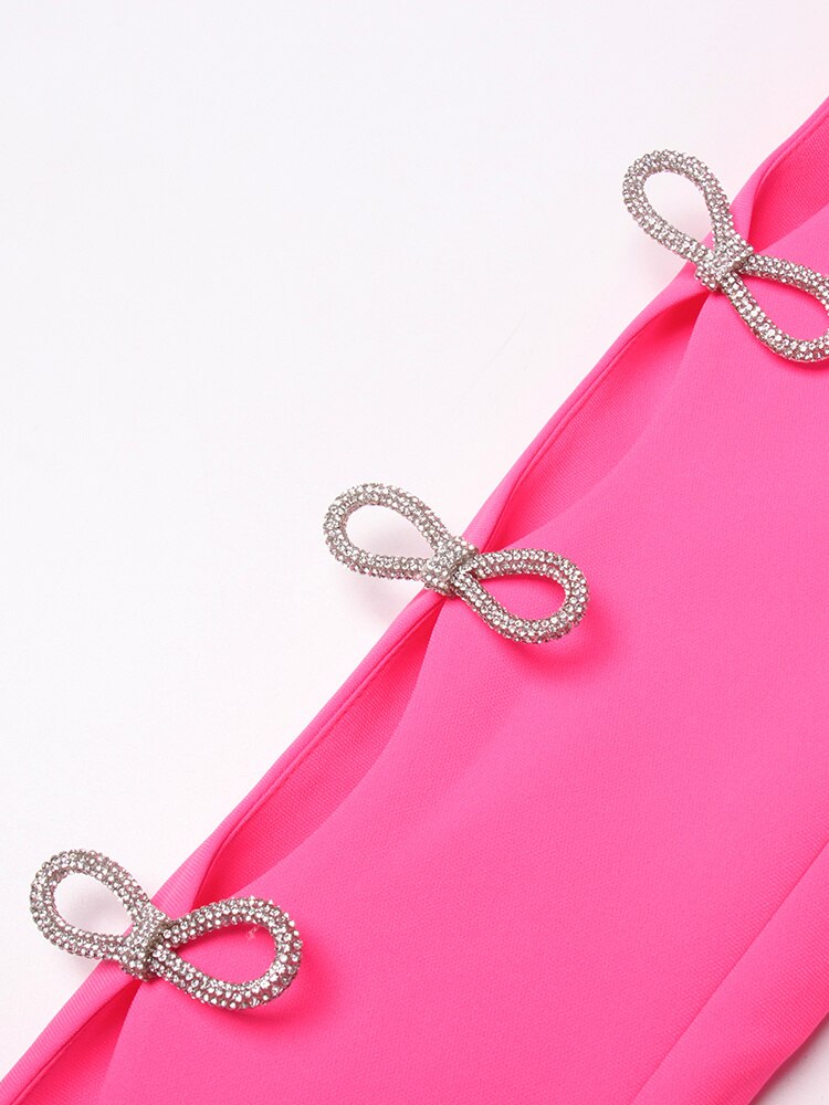 Brilliant Rose Blazer-Dress with Pearl Belt - - DYAVOR®