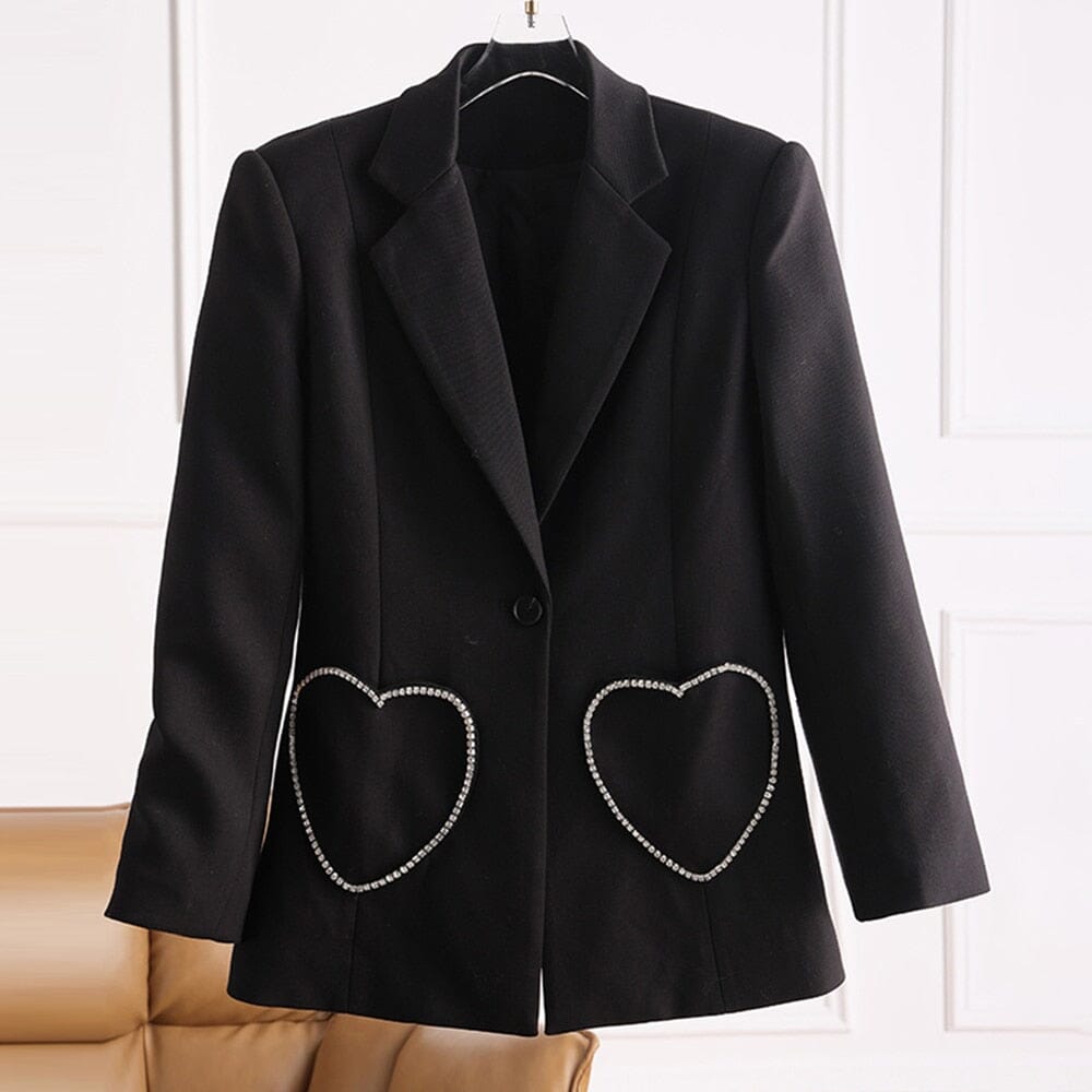 The Heartthrob Long Sleeve Sequin Blazer - 0 - DYAVOR®