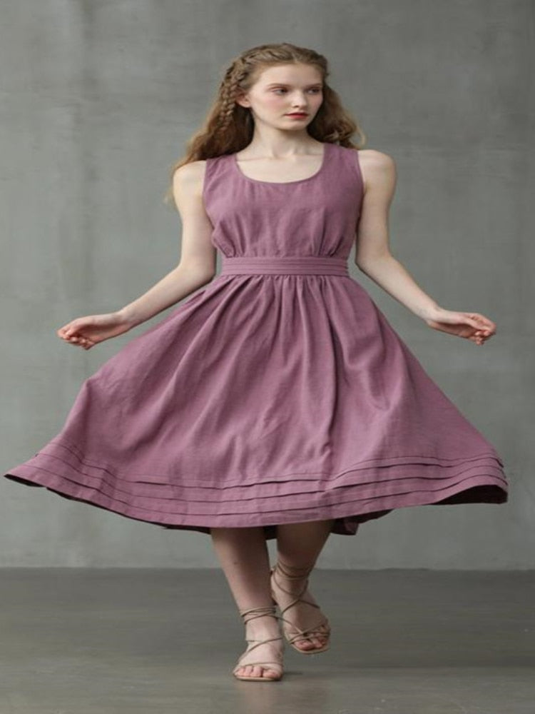 Woman Clothing Summer New Cotton Open Back Sexy Dress Fashion Lace Up Loose Women's Dress Elegant Party Dresses for Women 2023 - - DYAVOR®