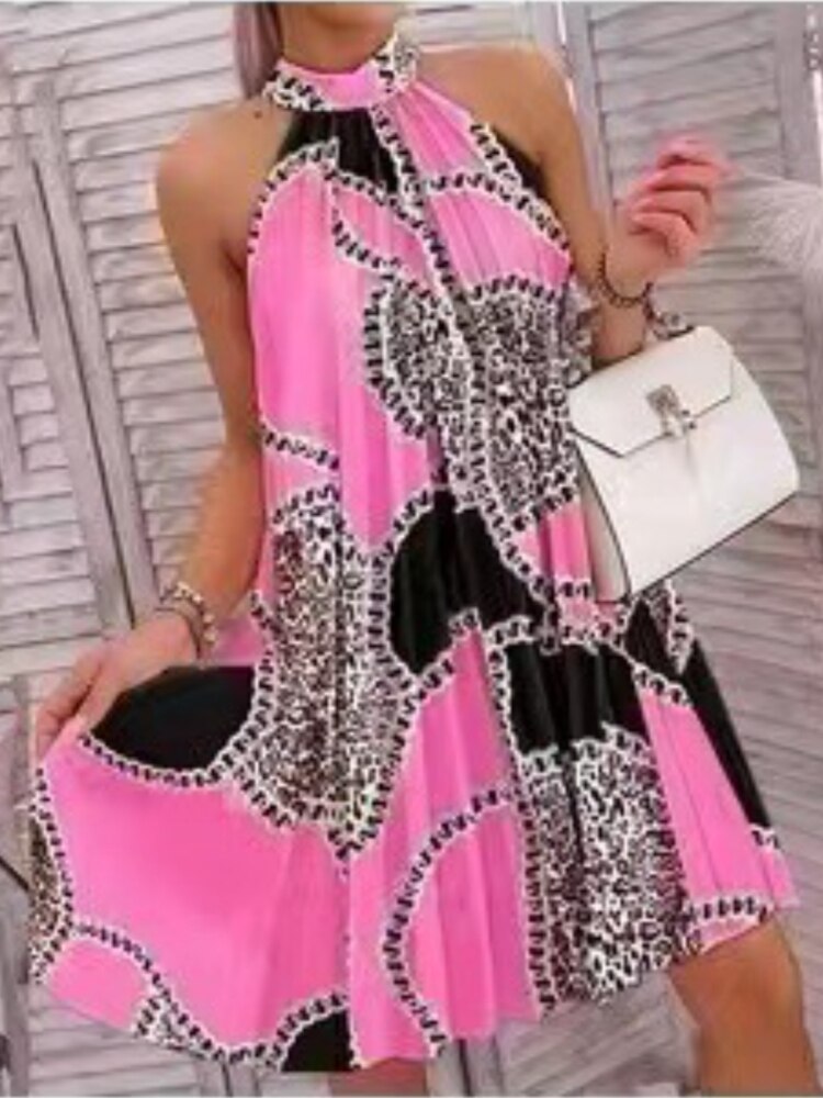 Formal Dresses New Sleeveless Backless Sexy Dress for Summer Stylish Printed Short Skirt Formal Occasion Dresses Woman Clothing - - DYAVOR®