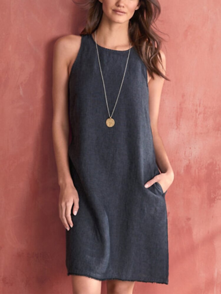 Summer Dresses for Women 2023 New Fashion Sexy Dress Crewneck Pocket Tank Top Mini Skirt Streetwear Luxury Dress Female Clothing - - DYAVOR®
