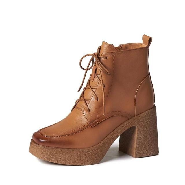 Sabeena Women's Platform Leather Booties - Boots - DYAVOR®