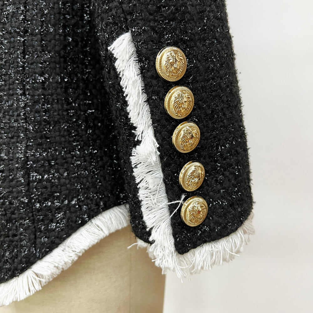 Tweed Blazer with Belt - - DYAVOR®