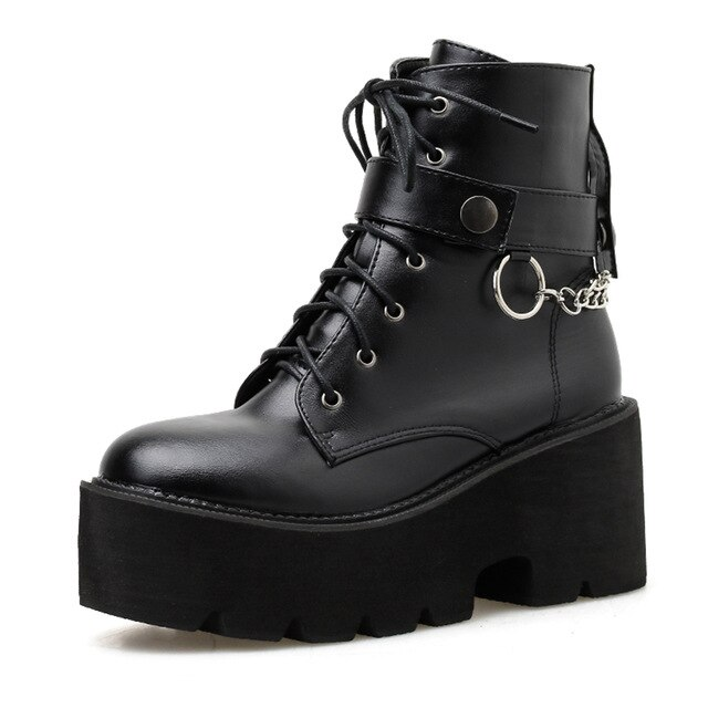 Samira Women's Black Gothic Style Platform Boots - Boots - DYAVOR®