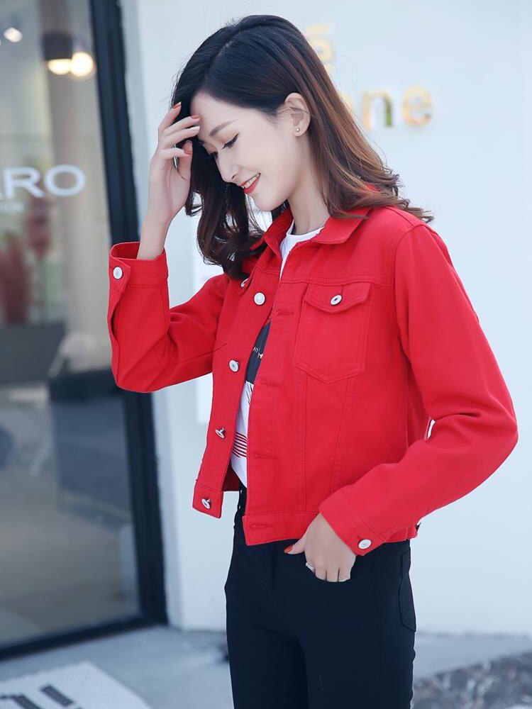 Denim Jacket Women Spring Autumn New Short Women's Jacket Fashion Retro Long-sleeved Top Office Lady Coats Woman Clothing 2023 -  - DYAVOR®