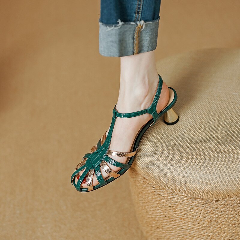 Elegant Thin High Heels Women Sandals Fashion Narrow Band Ankle Strap Mature Office - - DYAVOR®