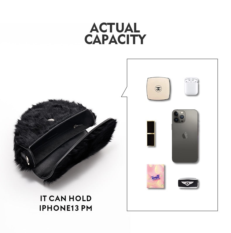 Shearling Women's Shoulder Purse - Hand Bag - DYAVOR®