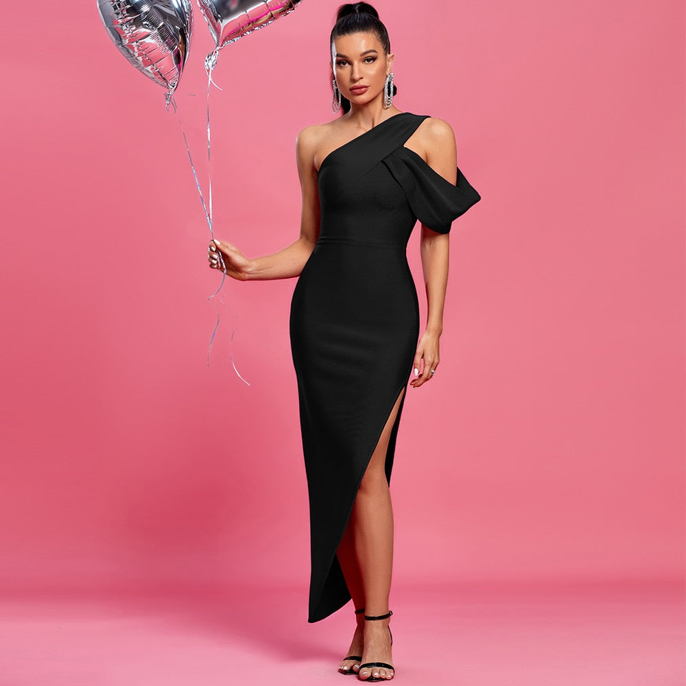 Sexy One Shoulder Bodycon Maxi Dress - Dresses - DYAVOR®