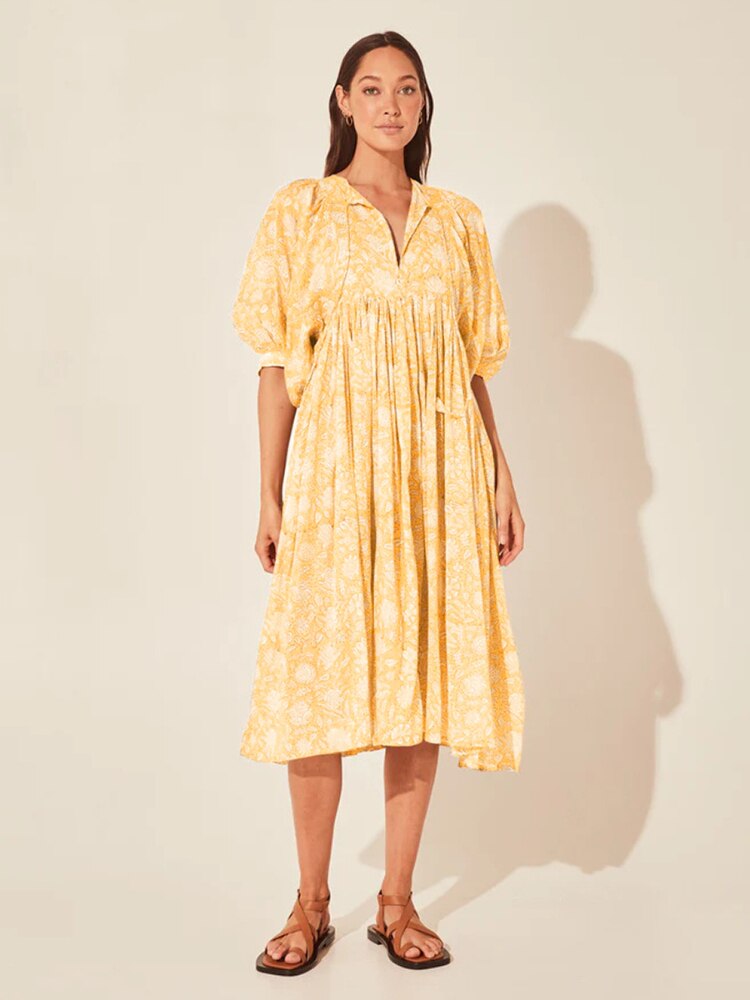 Dresses for Women 2023 New Spring Summer Printed Sexy Dress Women's Balloon Sleeve Dresses Bohemian Resort-inspired Beachwear - - DYAVOR®