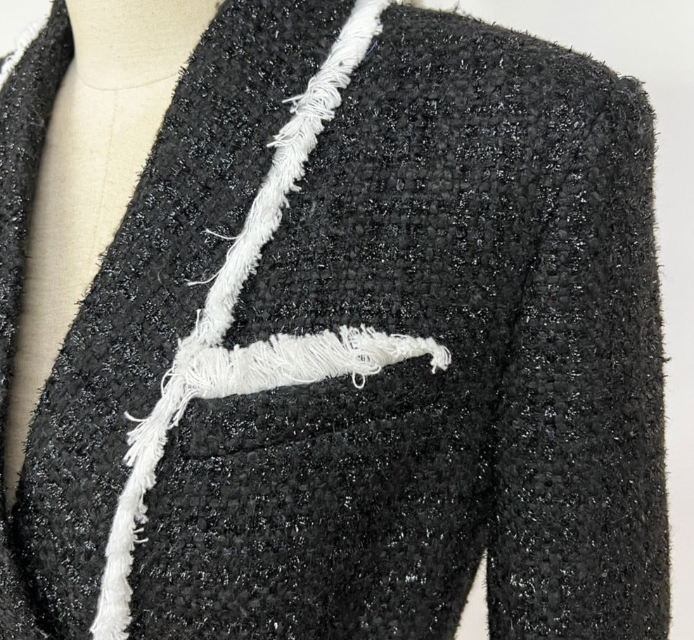 Tweed Blazer with Belt - - DYAVOR®