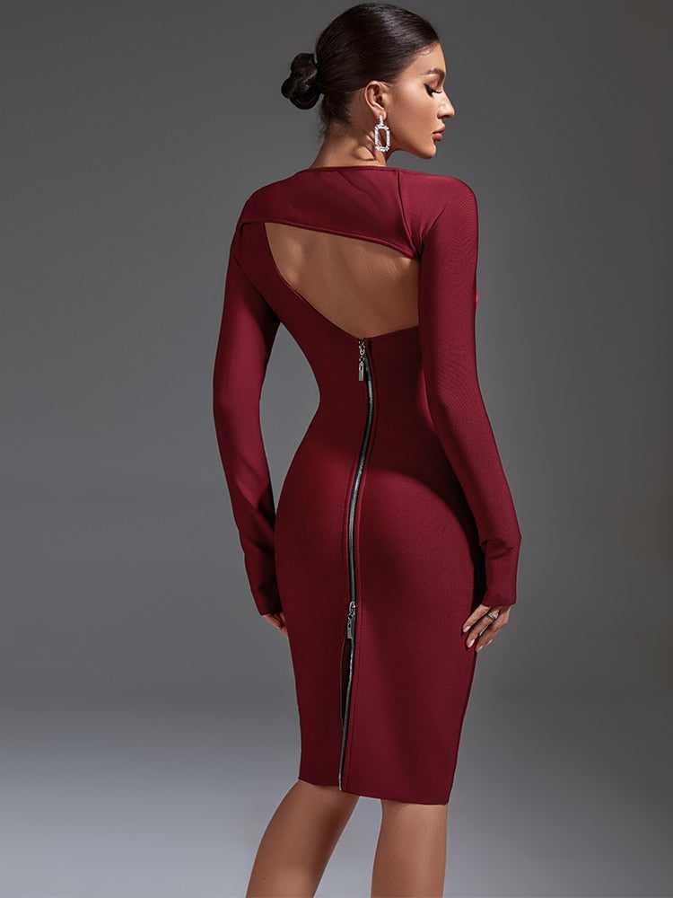 Chic Long Sleeve Cut-Out Dress - Dresses - DYAVOR®