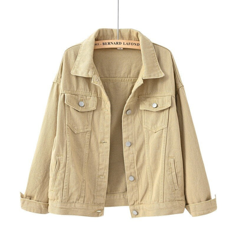 Spring Autumn 2023 New Short Loose Long-sleeved Denim Jacket Women Baseball Uniform Fashion Top Casual Sports Coat Clothes Tops - - DYAVOR®