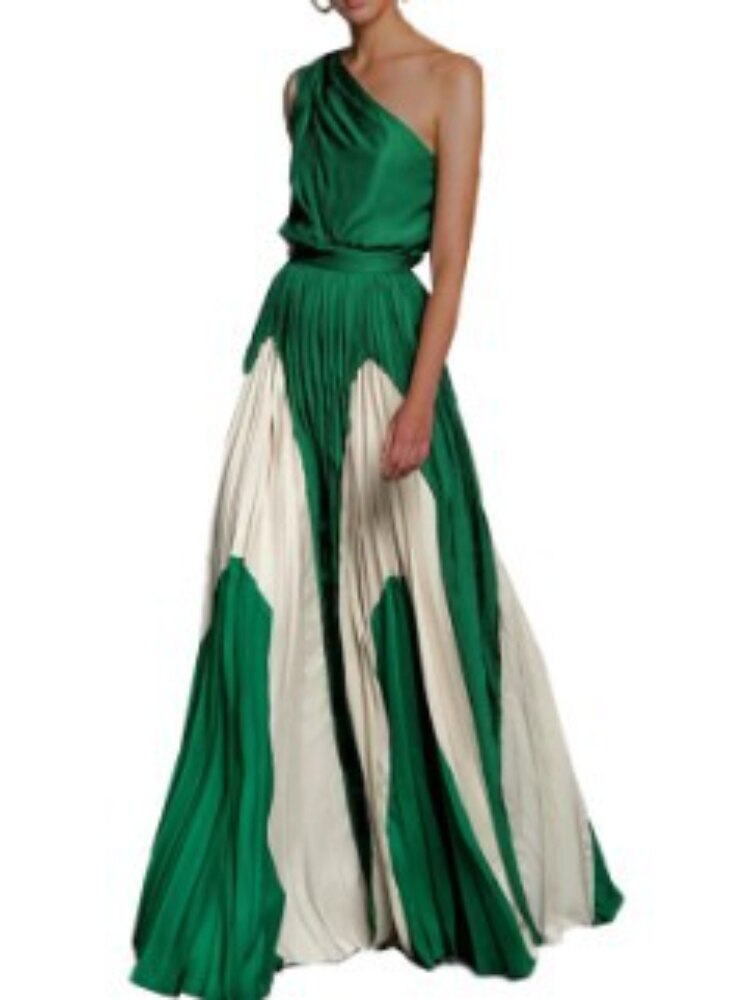 Spring Summer 2023 New Off-the-Shoulder Printed Sexy Dress Women Contrast Loose Spliced Long Dresses Formal Occasion Dresses - - DYAVOR®