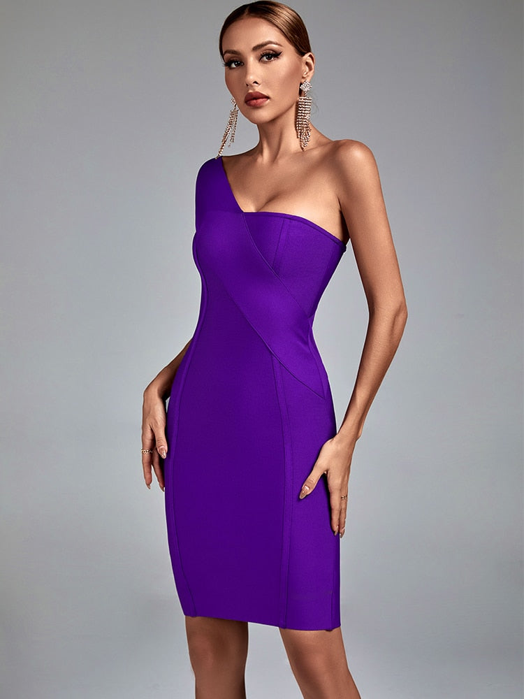 Women Purple Bodycon Evening Dress - Dresses - DYAVOR®