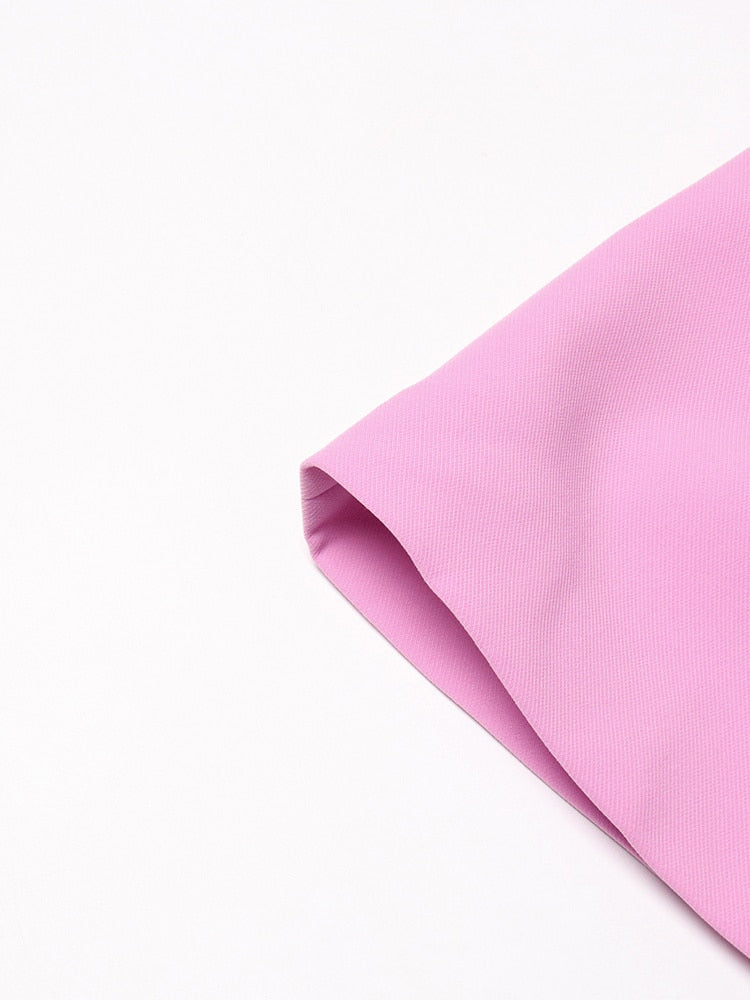 Classic Rose Blazer-Dress with Pearl Belt - - DYAVOR®
