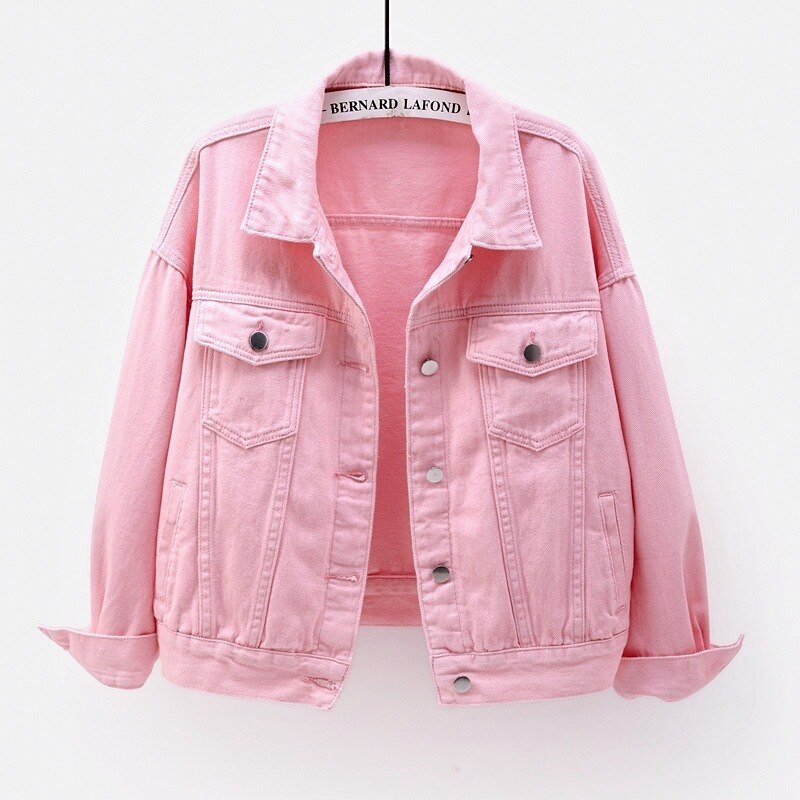 Spring Autumn 2023 New Short Loose Long-sleeved Denim Jacket Women Baseball Uniform Fashion Top Casual Sports Coat Clothes Tops -  - DYAVOR®